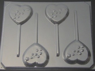 927 Hearts Shooting Star Chocolate or Hard Candy Lollipop Mold